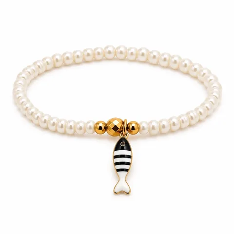 Pulsera ajustable peces y perlas — foto 3