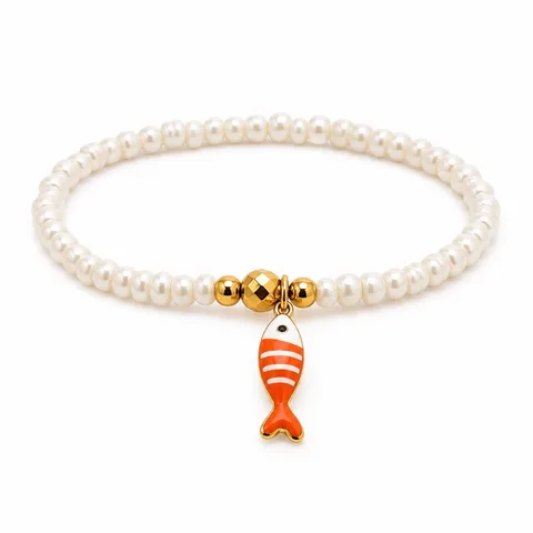 Pulsera ajustable peces y perlas — foto 2