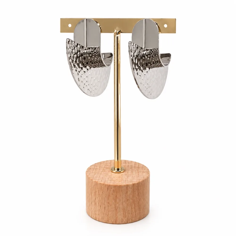 Pendientes media luna grabada — Pendientes de Martas & Co. (ref. P-5371)