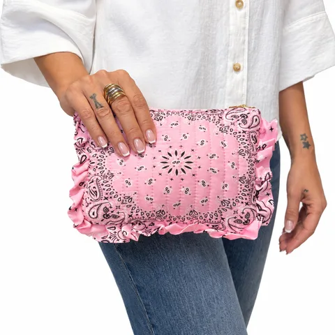 Neceser bandana acolchado con volantes