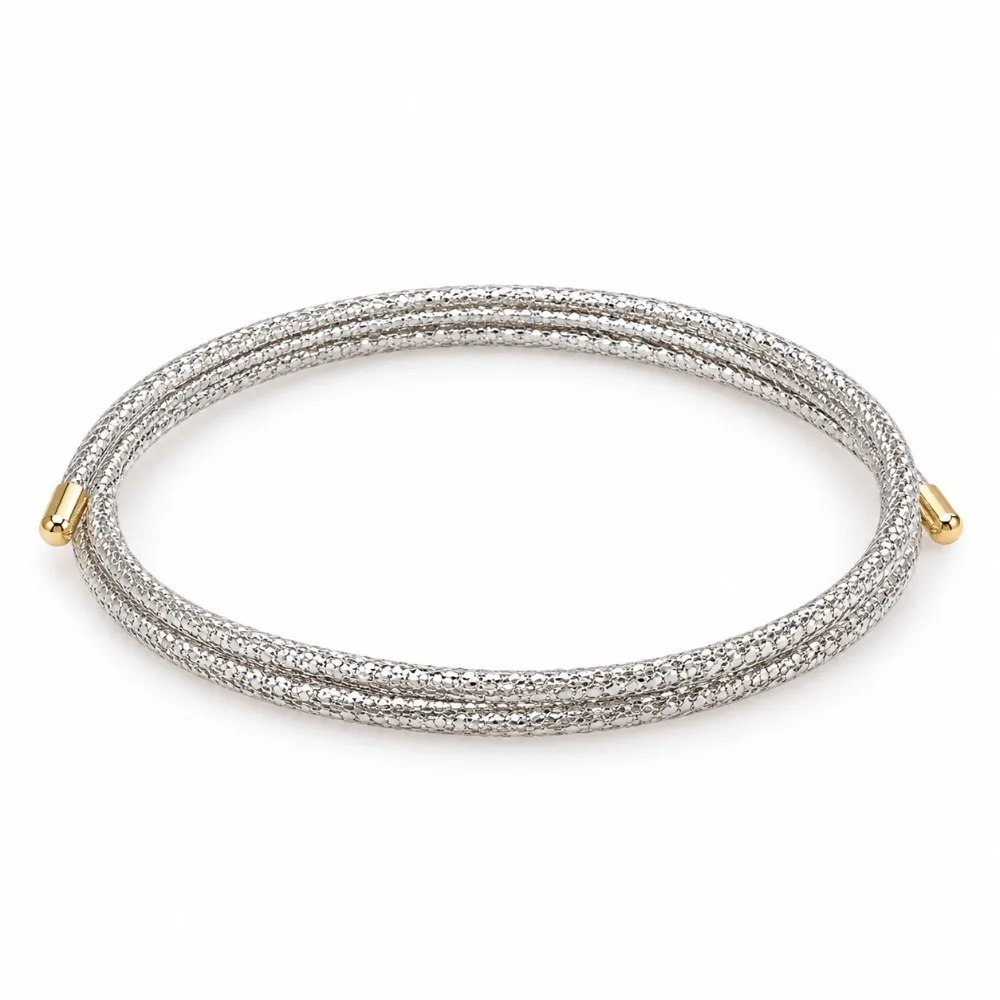 Pulsera rígida esmaltada azul — Pulseras de Martas & Co. (ref. U-3181)