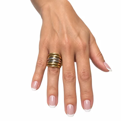 Anillo bicolor de aros apilados — foto 2