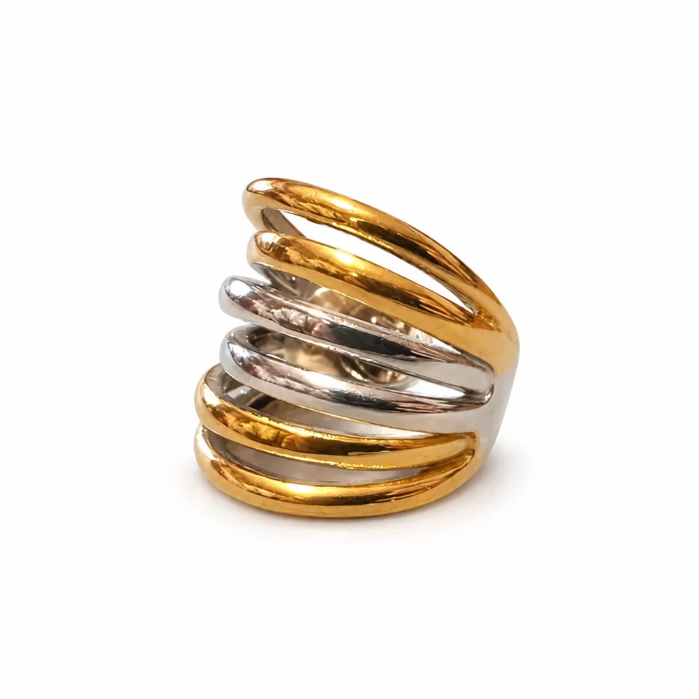 Anillo bicolor de aros apilados — Anillos de Martas & Co. (ref. A-9061)