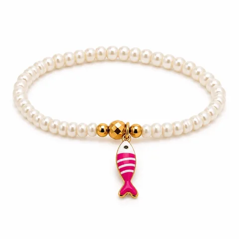 Pulsera ajustable peces y perlas — foto 4