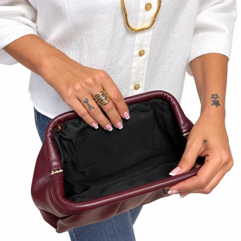 Clutch fruncido granate — foto 2