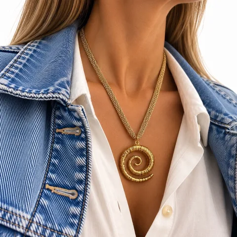 Collar dorado con colgantes marinos — foto 5